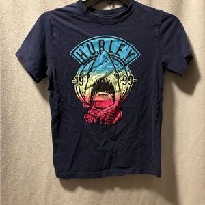 Hurley Navy Graphic Tee with Subtle Light Print